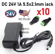 x10 24V 1A 24W power supply AC Adapter LED driver Class 2 LED  2.1mm DC Jack