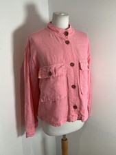 Velvet Graham & Spencer Linen Jacket S Uk 10 12 Vgc Classic Unlined Boxy Short