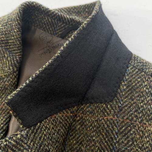 Barutti Harris Tweed Plaid Wool Blazer Jacket Sport Coat 42R 46 Logo Green - Picture 3 of 23
