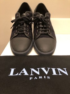 lanvin black leather sneakers