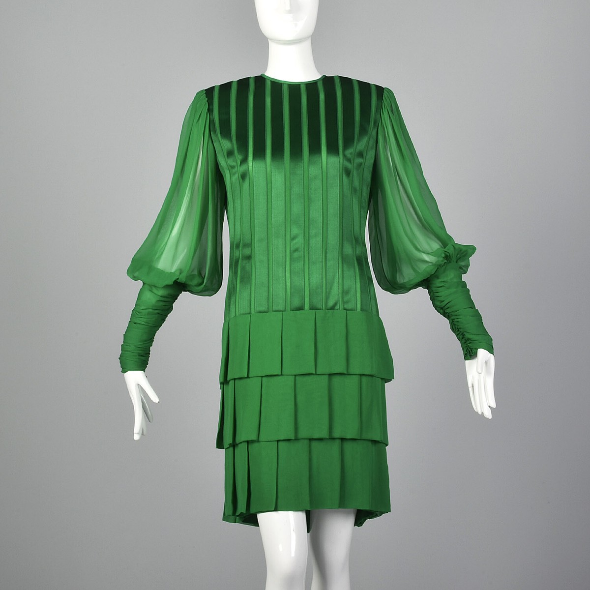 kelly green silk dress Paiva Slip Dress in Satin Kelly Green