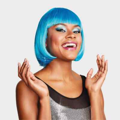 Hyde and Eek! Boutique Adult Light Up Blue Bob Wig - One Size Fits All