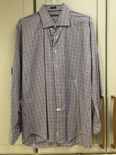 Peter Millar XL Mens Check, Spread Collar Dress Shirt