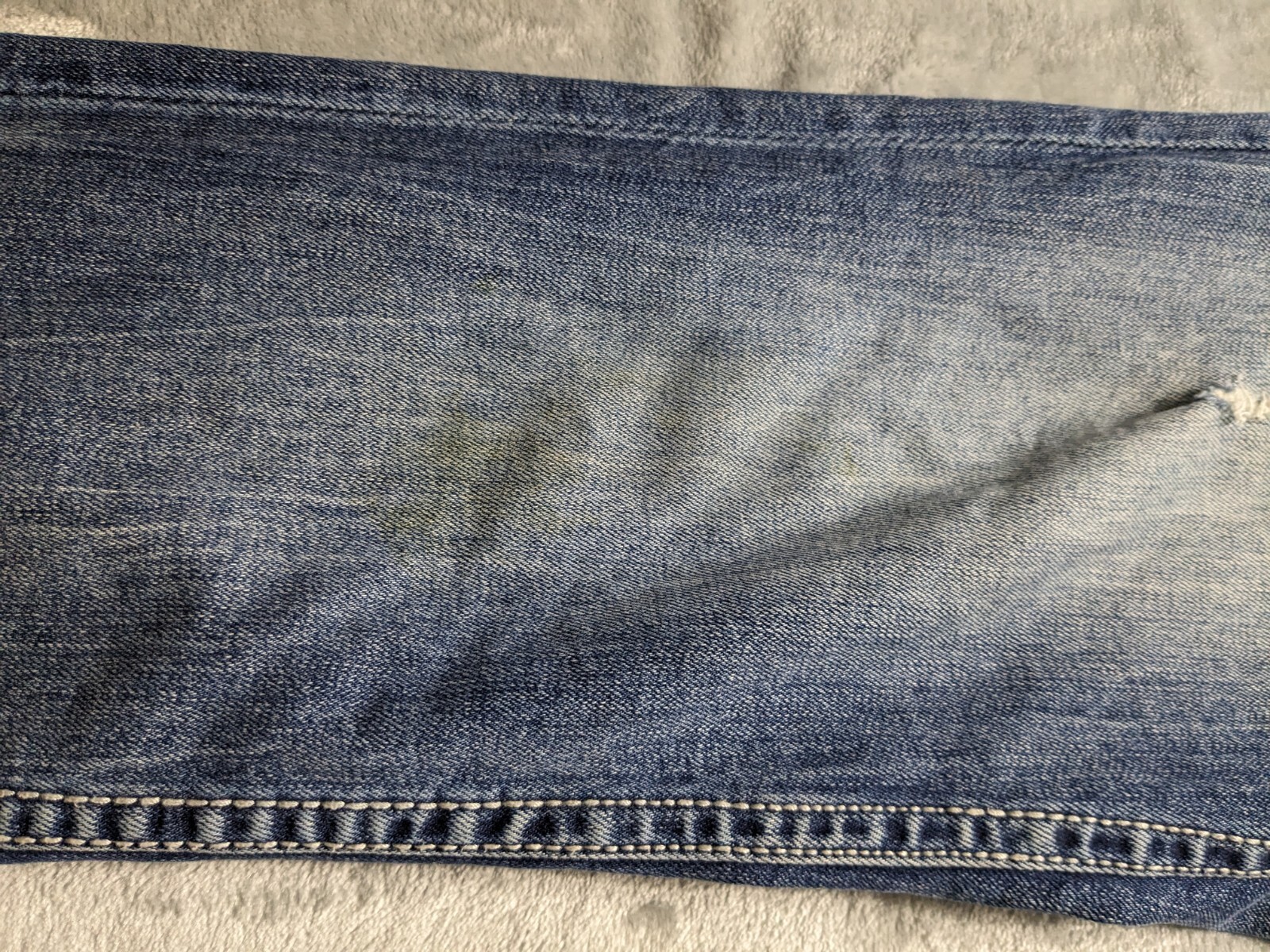 BKE Jake Straight Jeans 31x30 Blue Denim Distress Faded Whiskers Mid Wash READ