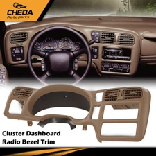 Dash Bezel Single Din Tan Fit For 1998-2004 Chevy S-10 GMC Sonoma Jimmy Blazer