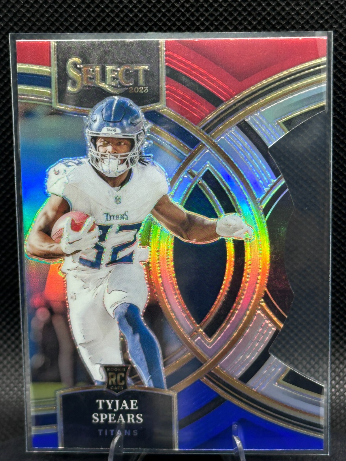 Tyjae Spears - 2023 Panini Select - Premier Level-Red & Blue Prizm Die-Cut #172