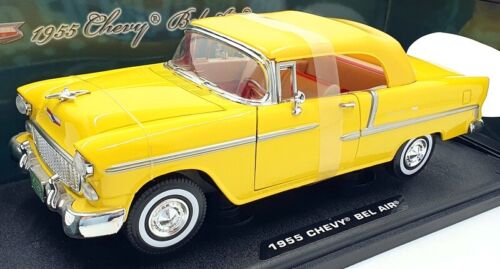 Motormax 1/18 Scale Diecast 73184TC - 1955 Chevy Bel Air Convertible Yellow - Picture 1 of 5