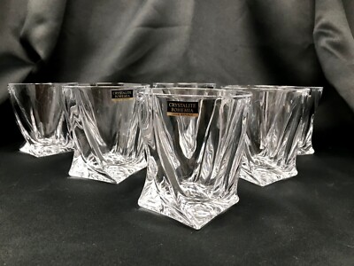 Tumblers Crystal Glass Set of 6 Whiskey Cognac Vodka Water 11oz Bohemian Crystal