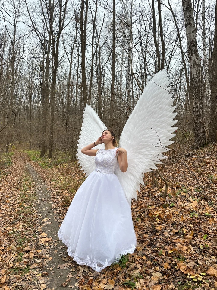 Disfraz de Ángel Alas Juegos con disfraces Sexy Blanco Adulto Halloween Mujeres Navidad Foto 2 de 4