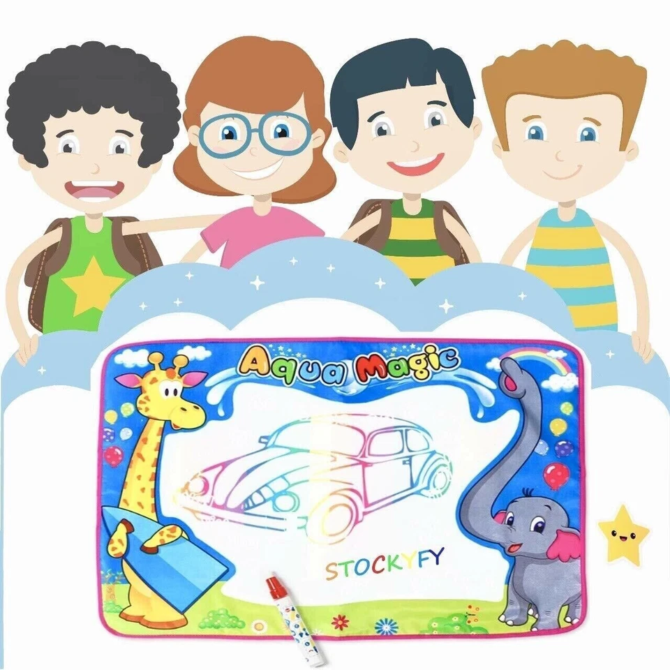 Large Aqua Doodle Water Painting Drawing Mat Mess Free 72 x 52 - Image 3 of 4