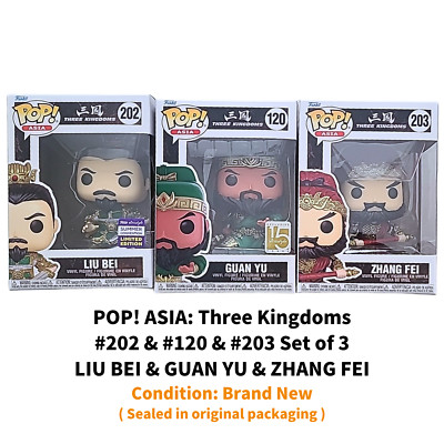 Funko POP Asia Three Kingdoms LIU & GUAN & ZHANG Set #202 #120 #203   Exclusive
