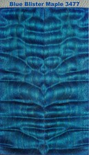 Stabilized Lustrous Blue Blister Quilt Maple scales 3477, 6 5/8" x 2" x 3/8"