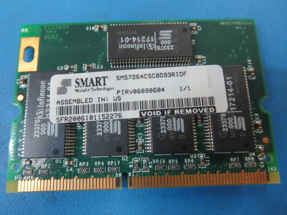 SMART SM57264CSC8D93RIDF 512MB 144p PC100 CL2 18c 32x8 ECC SDRAM SODIMM NPE-400 - Image 2 of 3