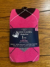 Faded Glory Girls HeavyWeight TIGHTS - Fuchsia  Size S (4-6) New