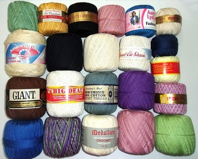 Lot of 22 ~Thread Yarn, Complete/Partial (Assorted Brands/Styles/Colors) 4 lbs