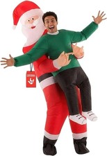 Adult Inflatable Santa Costume Father Christmas Pick Me Up Xmas Blow Up Suit