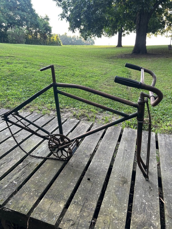 Antique 1927 Hawthorne Flyer Motorbike Bicycle Frame and Parts