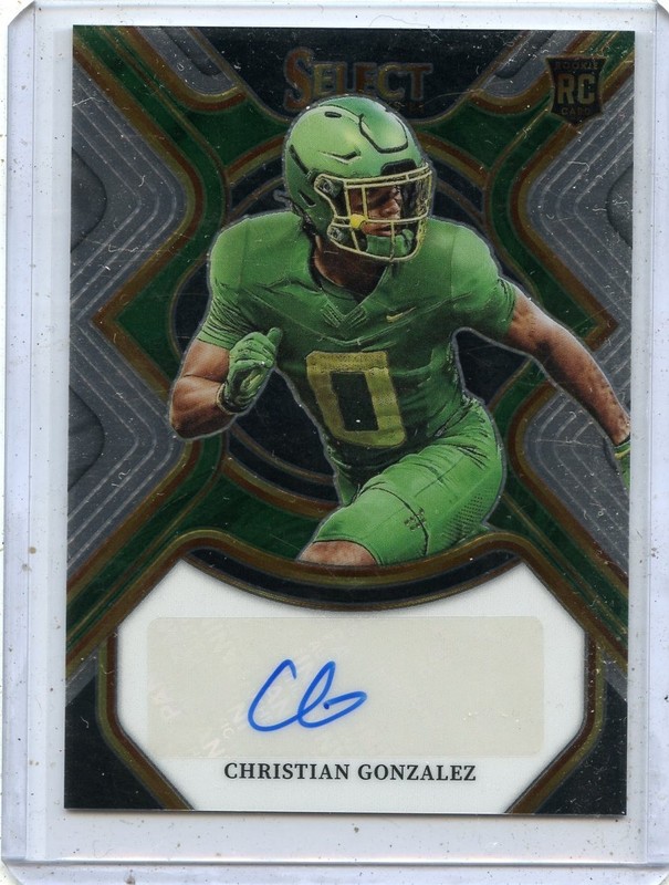2023 PANINI SELECT #RS-CGO CHRISTIAN GONZALEZ AUTOGRAPH ROOKIE RC, PATRIOTS (D)