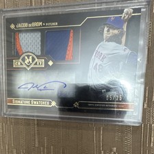 Topps 2017 Museum Collection Jacob deGrom Signature Swatches Dual Relic Auto /25