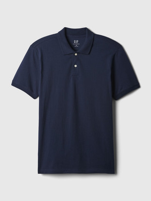 Gap All Day Pique Polo Shirt Men's Size Large Tall Black/ Navy/White