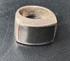 Vintage Sterling Silver Onyx Ring 15.9 Grams Size 6