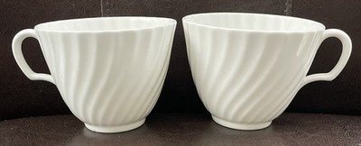 Set of 2 Royal Adderley WHITE FIFE Coffee/Tea Cups England