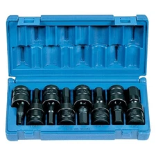 Grey Pneumatic 1/2" Drive SAE Hex Impact U-Joint Bit Socket Set 8 Pieces