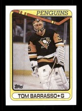  1990 Tom Barrasso 65 Penquins 35 Topps Hockey Sports Trading Card TC CC