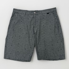 Travis Mathew Golf Shorts Mens 33 Grey Performance Stretch Chino Flat Front Palm