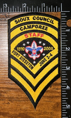 #ad #ad Sioux Council Camporee Staff Fort Sisseton 1910 2000 BSA Army Style Patch $9.95