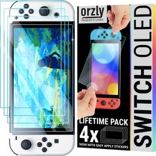 Glass Screen Protector for Nintendo Switch OLED 2024 Console Pack of 4 - Te...