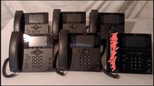 Lot of 6 Polycom VVX 450 12-Line IP Phones Black - PoE / Gigabit/ TESTED