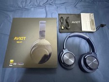 AVIOT wireless headphones noise canceling navy