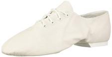 Bloch Women's Jazzsoft Jazz Shoes Leather Lace Up Split Sole Flexible 10.5 White