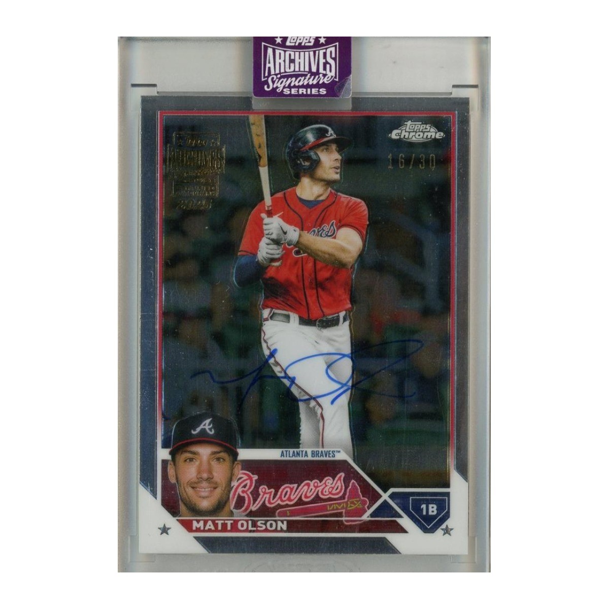 2025 Topps Archives Signature Matt Olson /30 Chrome Base Auto