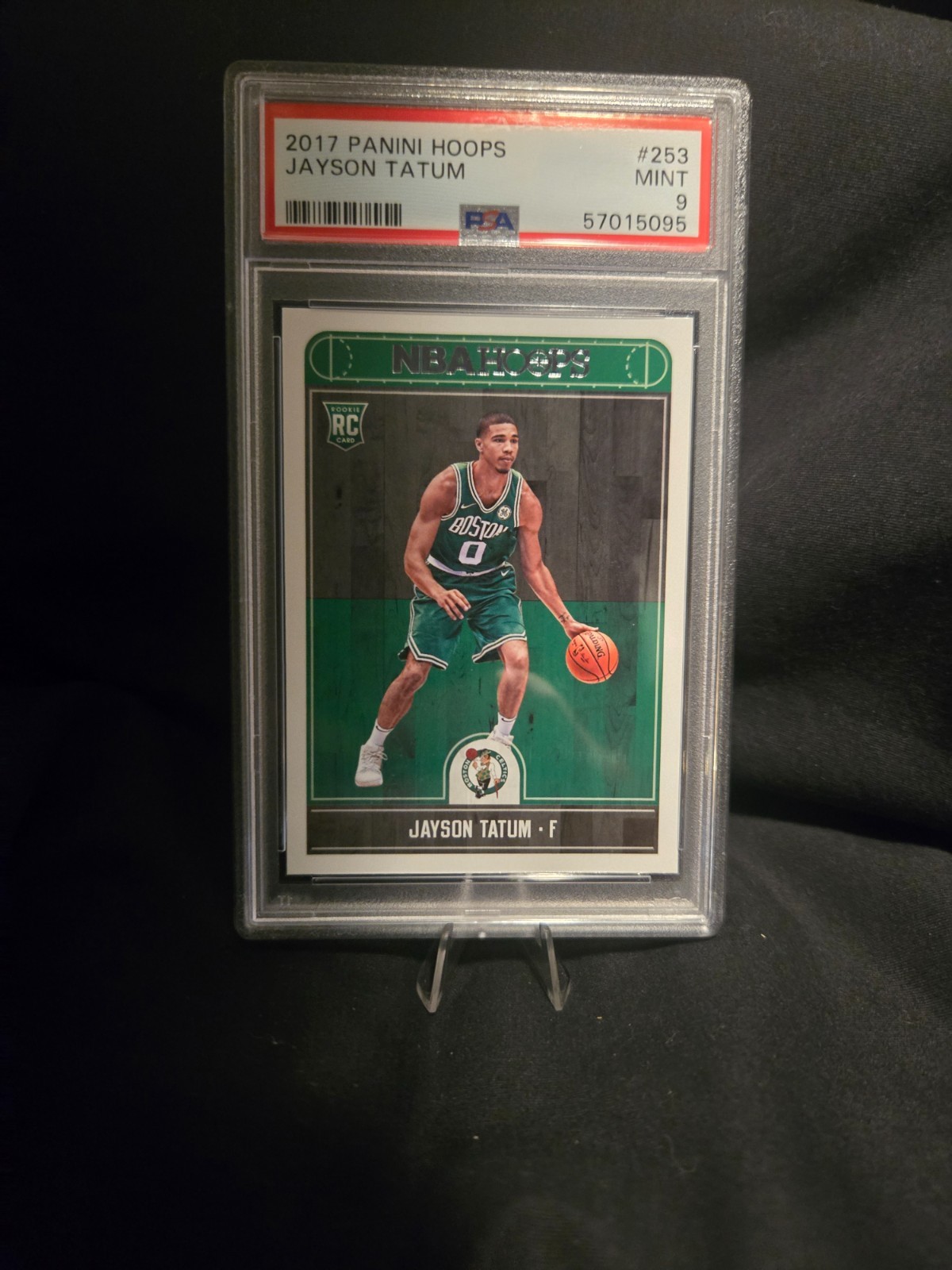 Jayson Tatum PSA 9 RC Panini Hoops # 253 2017 view 2