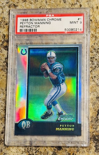 1998 Bowman Chrome Peyton Manning Refractor RC #1 PSA 9 MINT HOF Colts Football