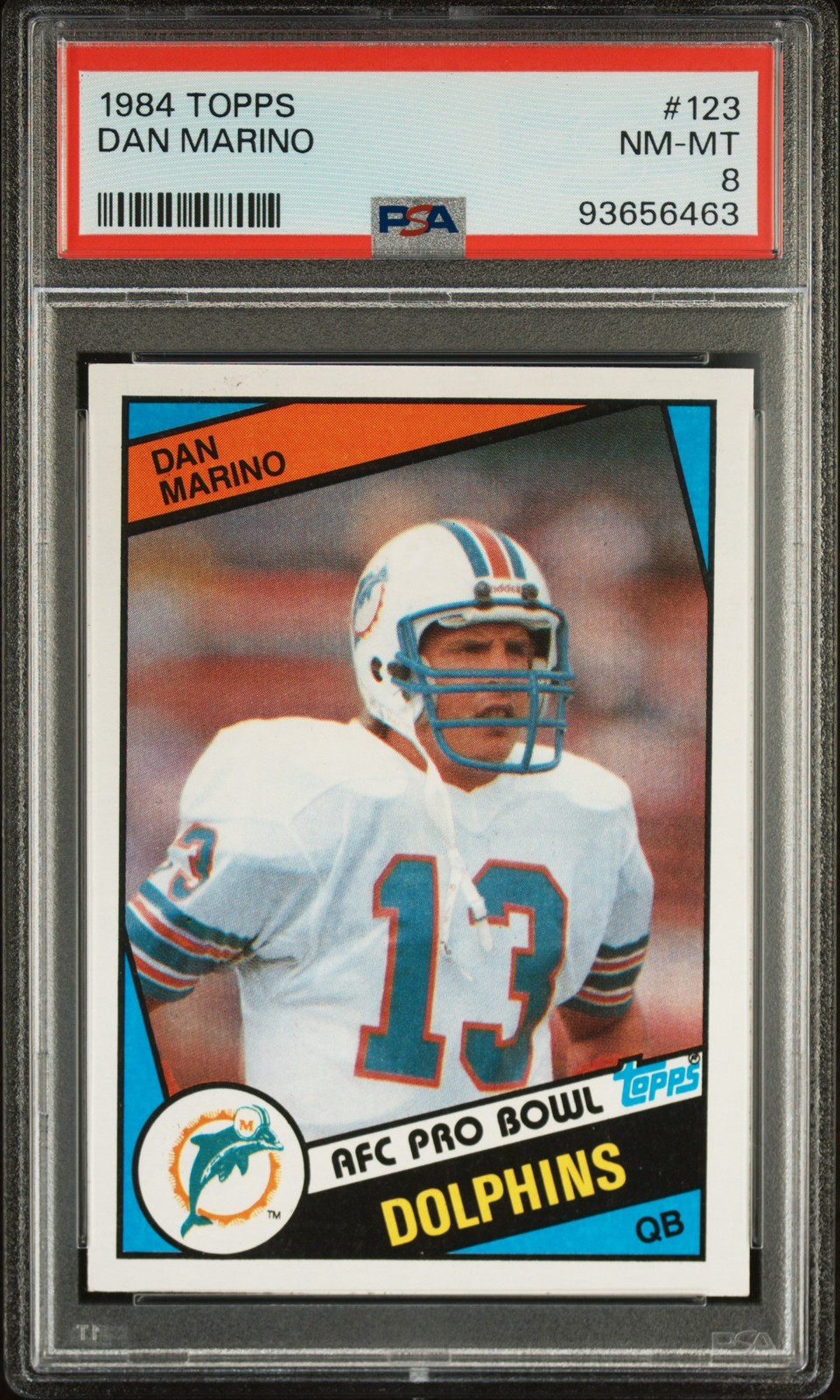 1984 TOPPS #123 DAN MARINO ROOKIE RC PSA 8
