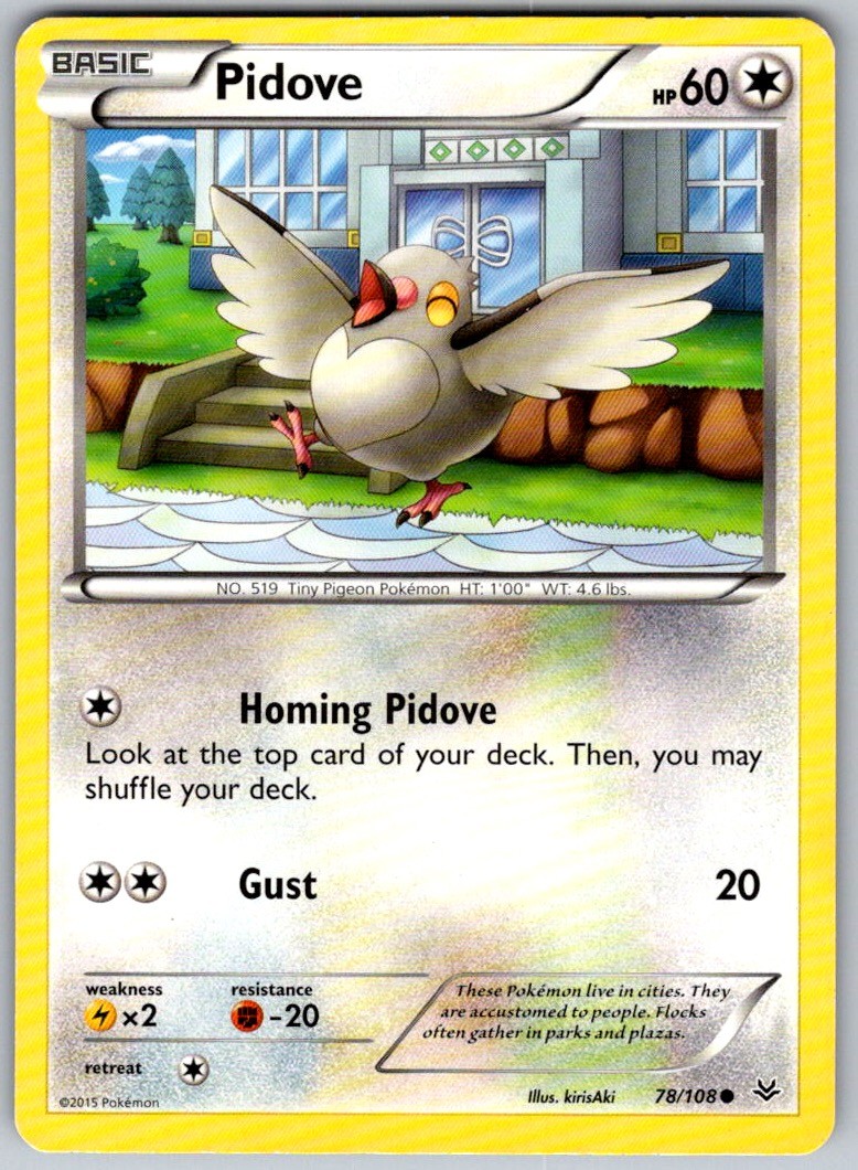 2015 Pidove 78/108 Pokemon Roaring Skies C