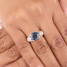 London Blue Topaz Gemstone 925 Sterling Silver Jewelry Zircon Engagement Ring