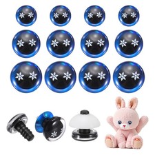 12/16/18mm Glitter Safety Eyes Snowflake, 30Pcs Doll Crocheting Eyes Blue