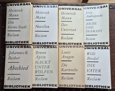 8 Taschenbücher Reclam Universal Bibliothek Deutsch Weiße Reihe Mann  Becher 