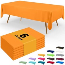 Disposable Table Cloth - 6 Pack, 54 x 108 Inch 54" x 108" - 6 Packs Orange