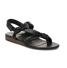 NEW VIONIC Geneva Strappy Toe Post Sandal, Black Leather AUTHENTIC 