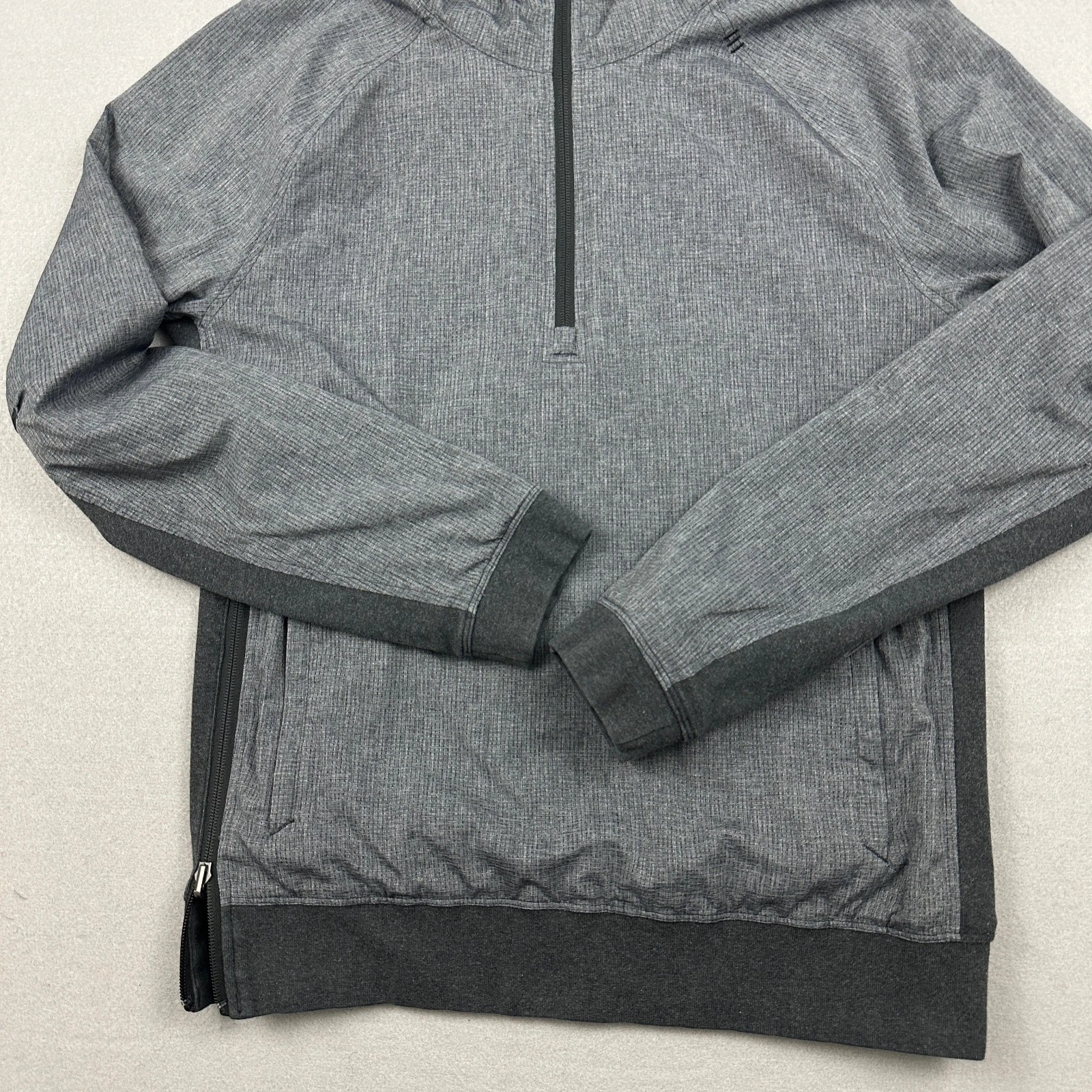 Lululemon Jacket Men Medium Gray Performance Reversible Half Zip Pullover Hood M - product detail image 3