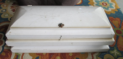 Vintage 1960's? White Steel 32'' Childs Pet Dog Cat Baby Casket Coffin