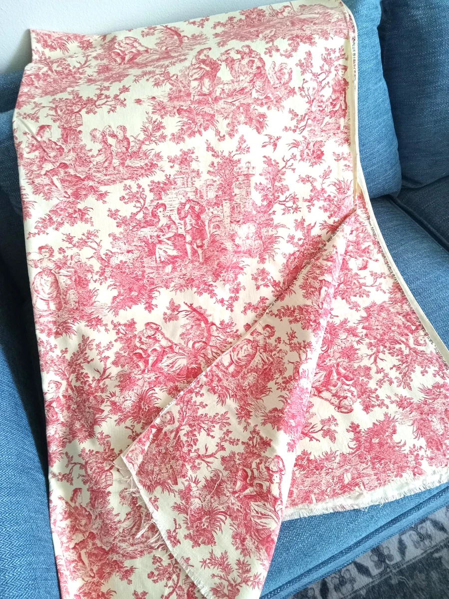 Vintage Toile Fabric In Collectible Upholstery & Drapery Fabric