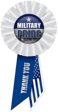 Military Pride Rosette of Size 3¼" x 6½" for 4th July - Beistle