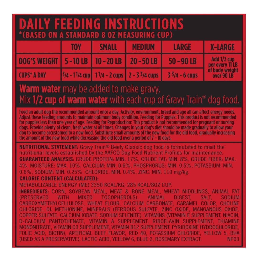 Gravy Train Beefy Classic Dry Dog Food 3.5 lb bag