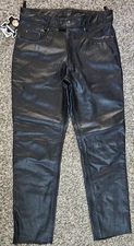 NWT Alpha Cycle Gear Men's Size 34 Leather Pants ~ Motorcycle Biker Straight Leg